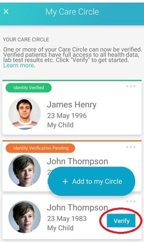 verify care circle members details